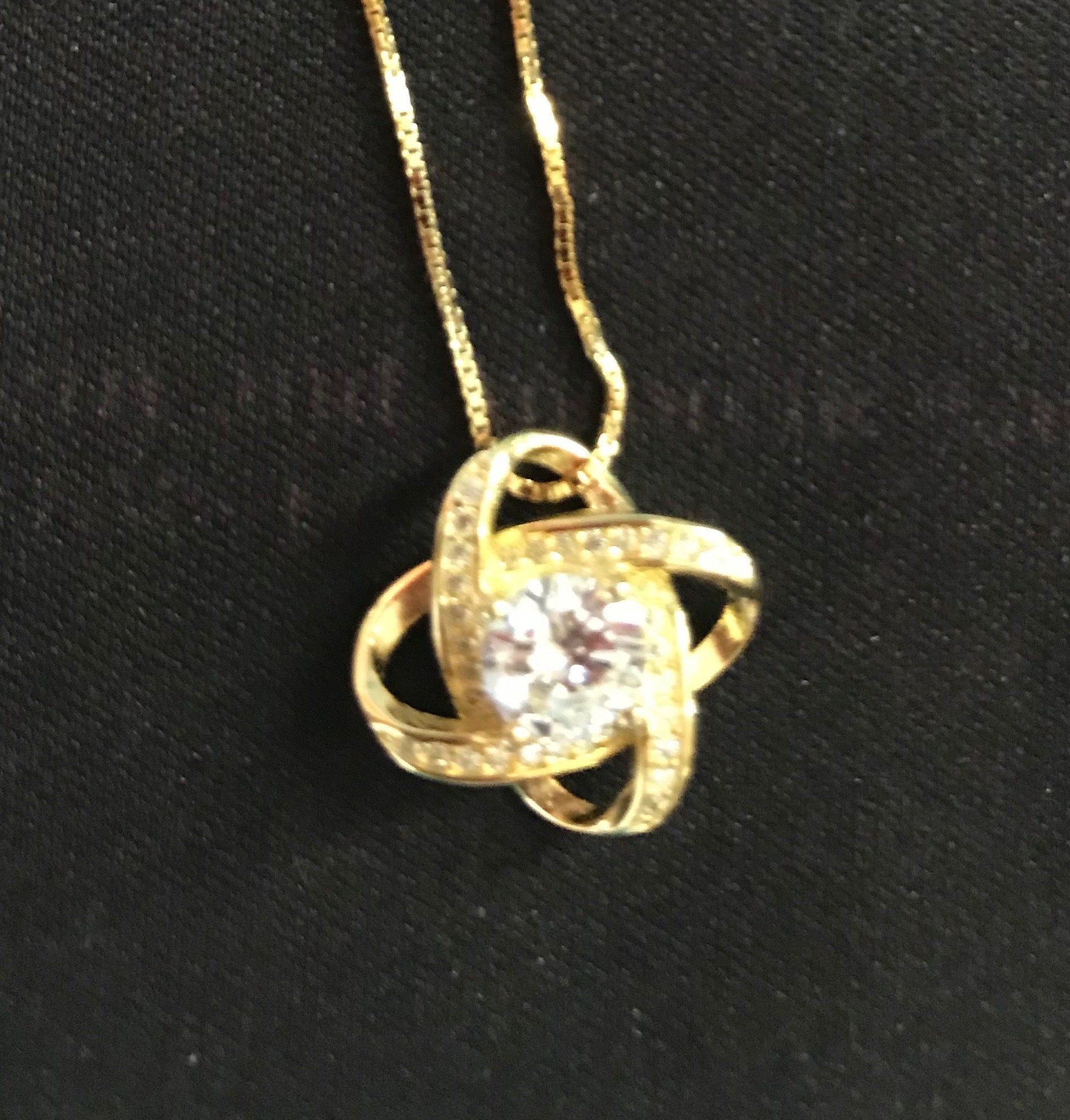Sterling Silver Heart Zircon Pendant Necklace