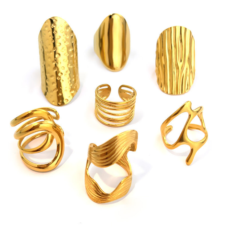 Glossy 18K Gold Simple Ring