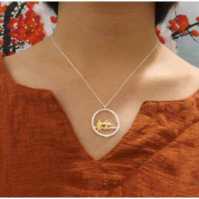 Sterling Silver Bird Pendant Necklace