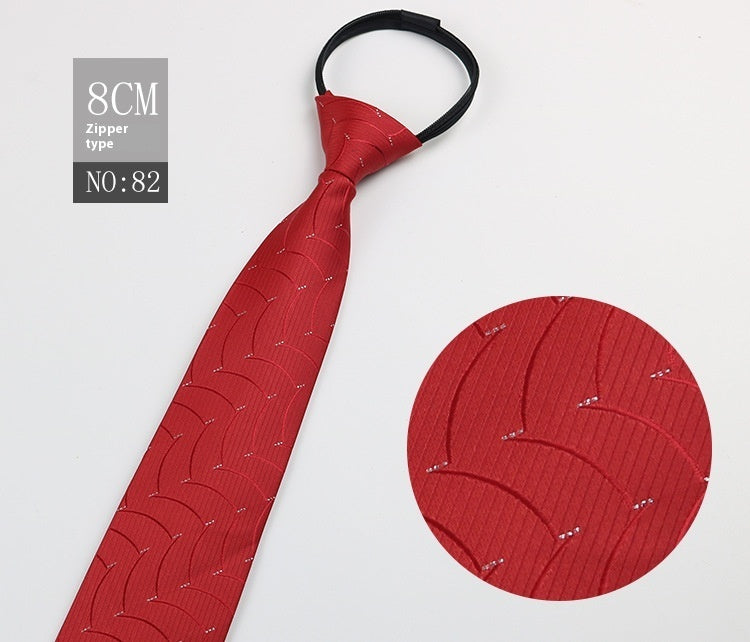 Men's Zip-Tie Striped Necktie
