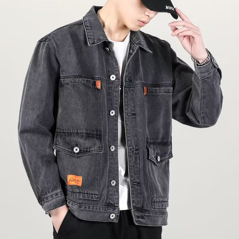 Men's Smoky Gray Vintage Denim Jacket