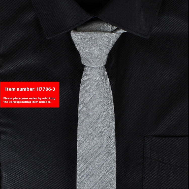 Solid Color 6cm Cotton Wedding Tie