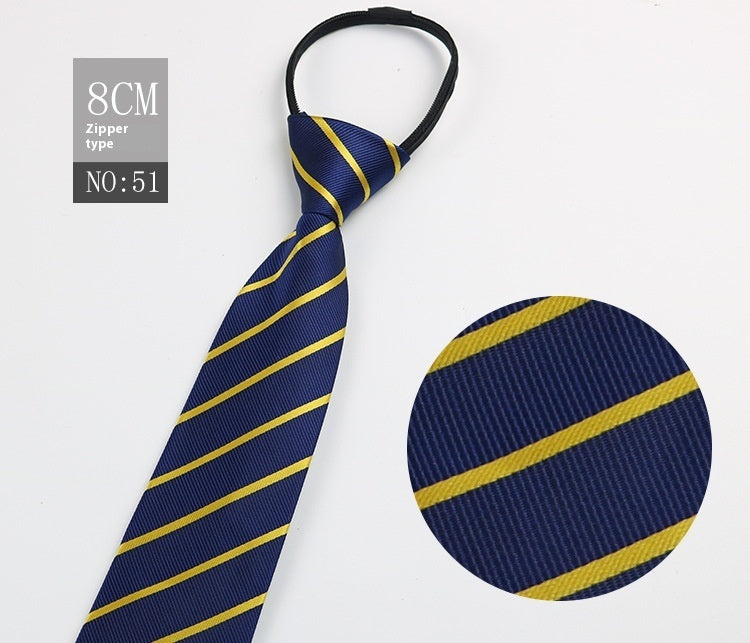 Men's Zip-Tie Striped Necktie