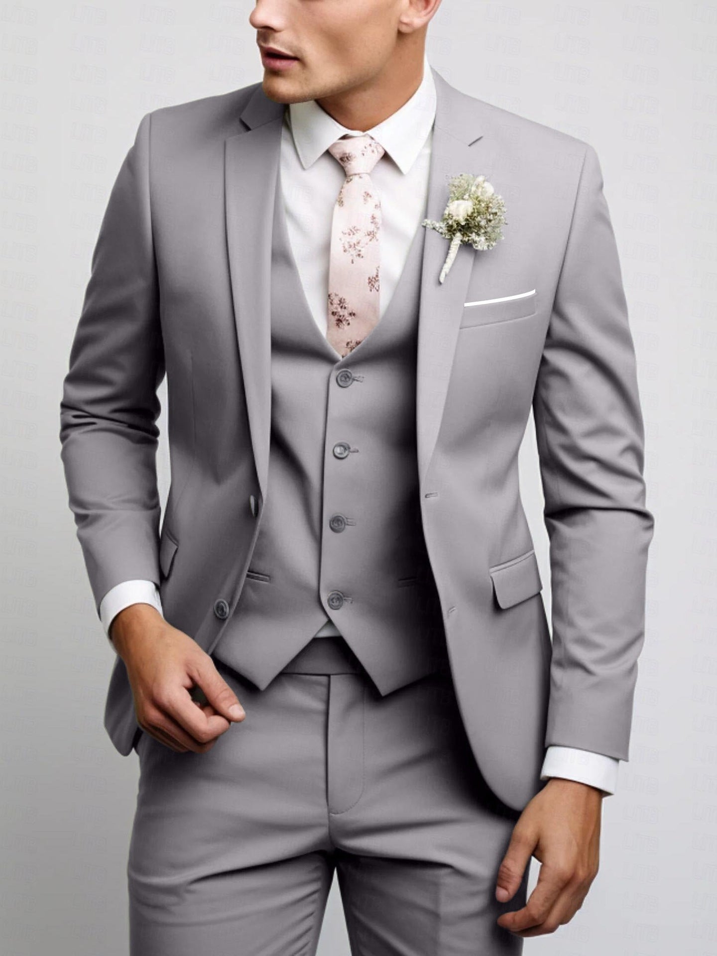 Men's Two-Button Casual Suit Set