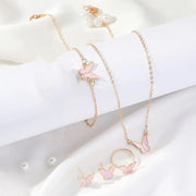 Butterfly Bridal Jewelry Set — 5 Pieces