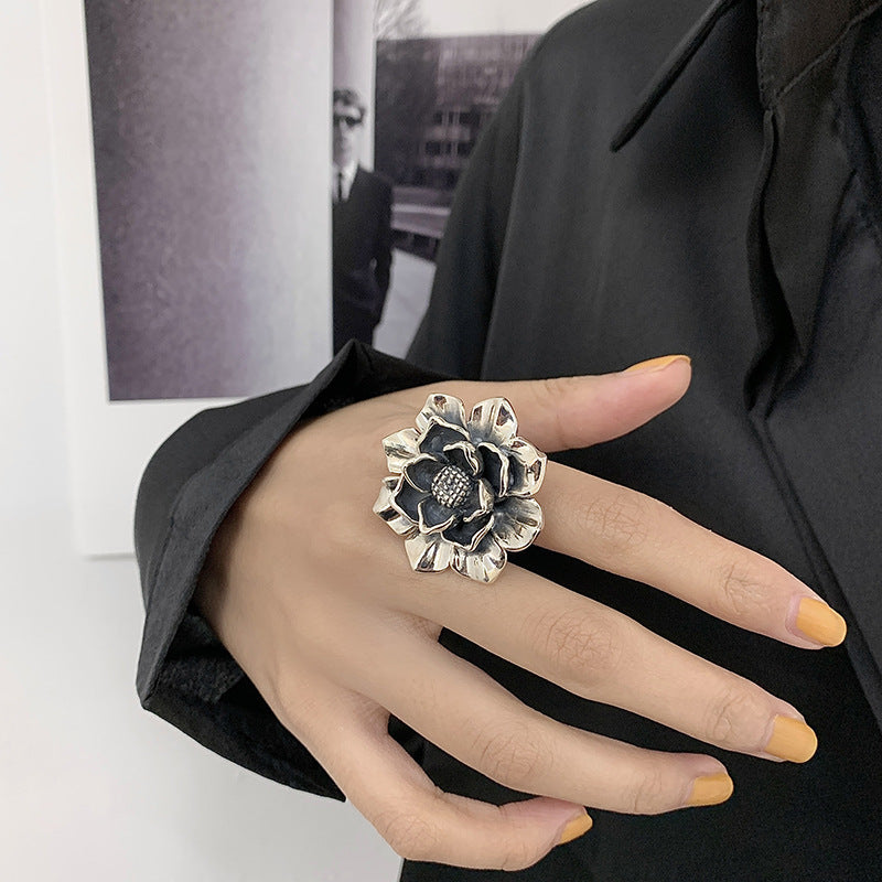 Vintage Peony Statement Ring