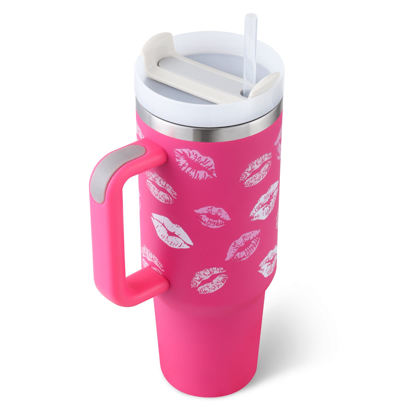 40oz Insulated Tumbler with Handle and Straw
