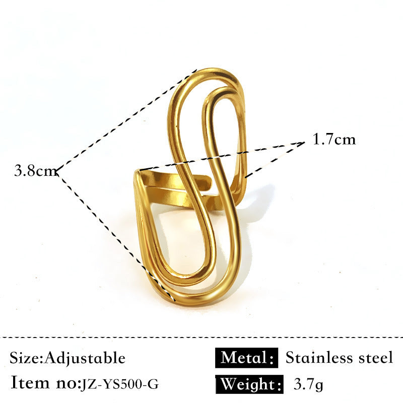 Glossy 18K Gold Simple Ring