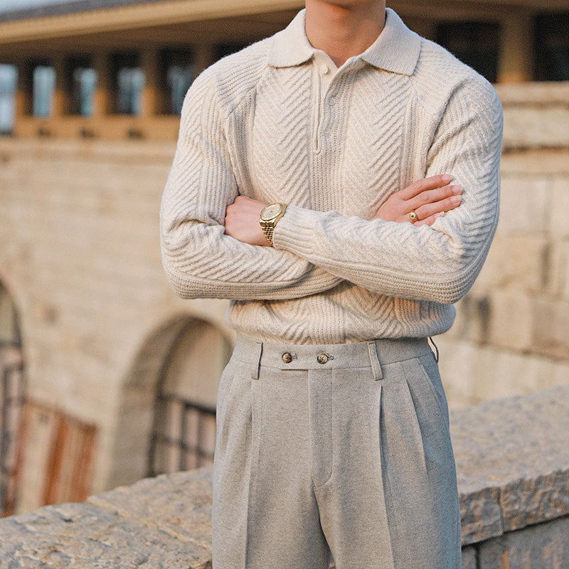 Men's Thermal Lapel Base Sweater