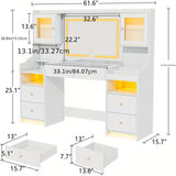 1pc Extra Large Vanity Desk with Mirror - Elegant Makeup Dressing table, Spacious Countertop, Easy Assembly, for Bedroom, Bathroom, Home Salon - Women & Girls Beauty Station Organizer, Makeup Vanity Desk, Teenage Girl Room De