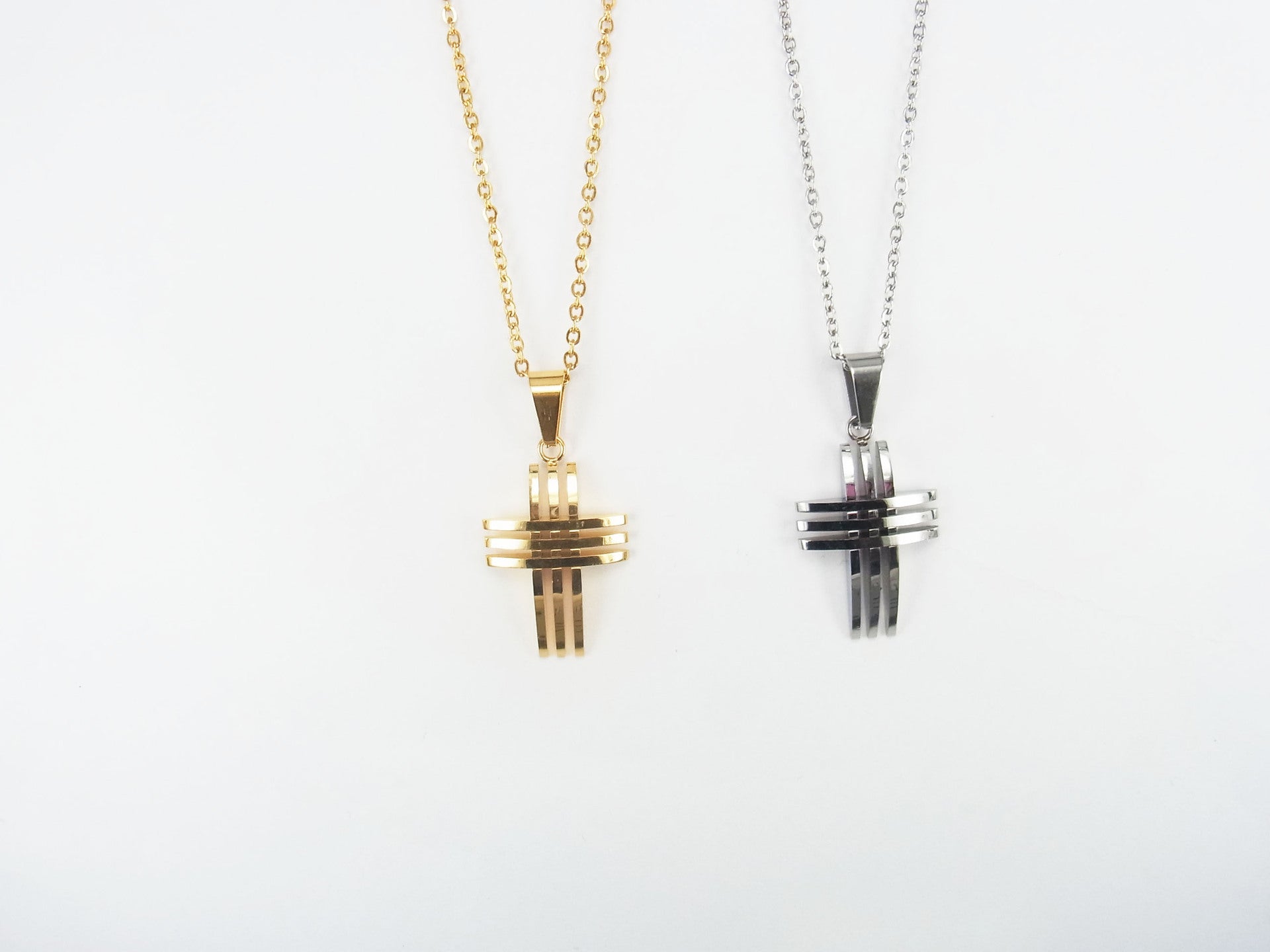 Hollow Cross Pendant — Stainless Steel