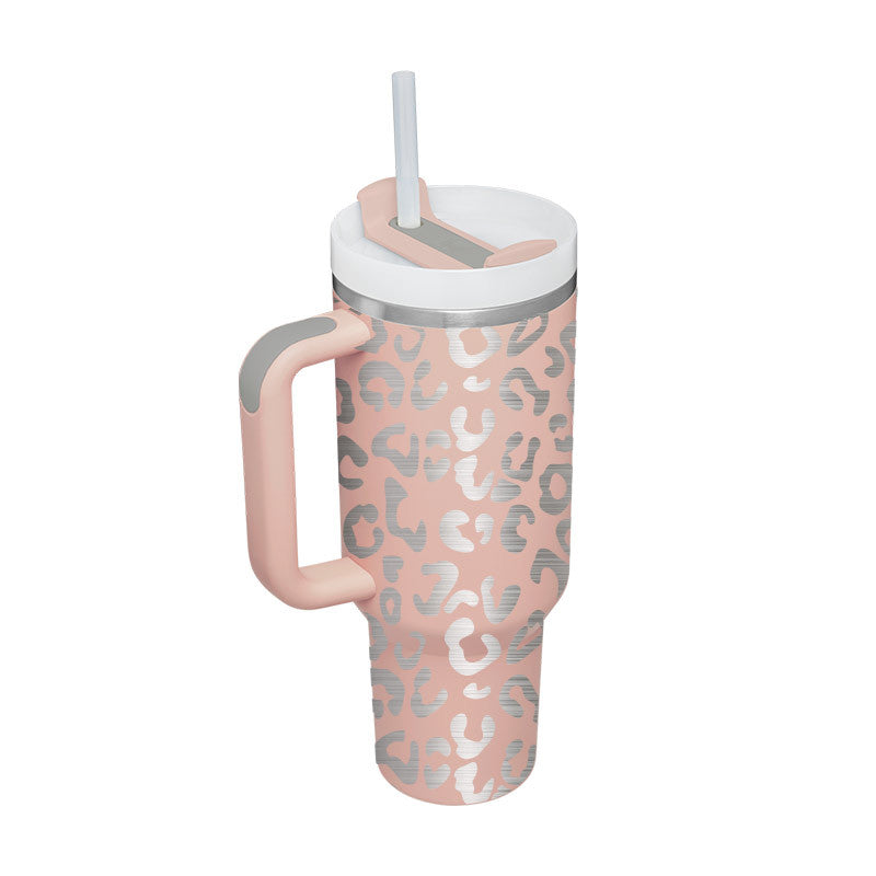 40oz Insulated Tumbler with Handle and Straw