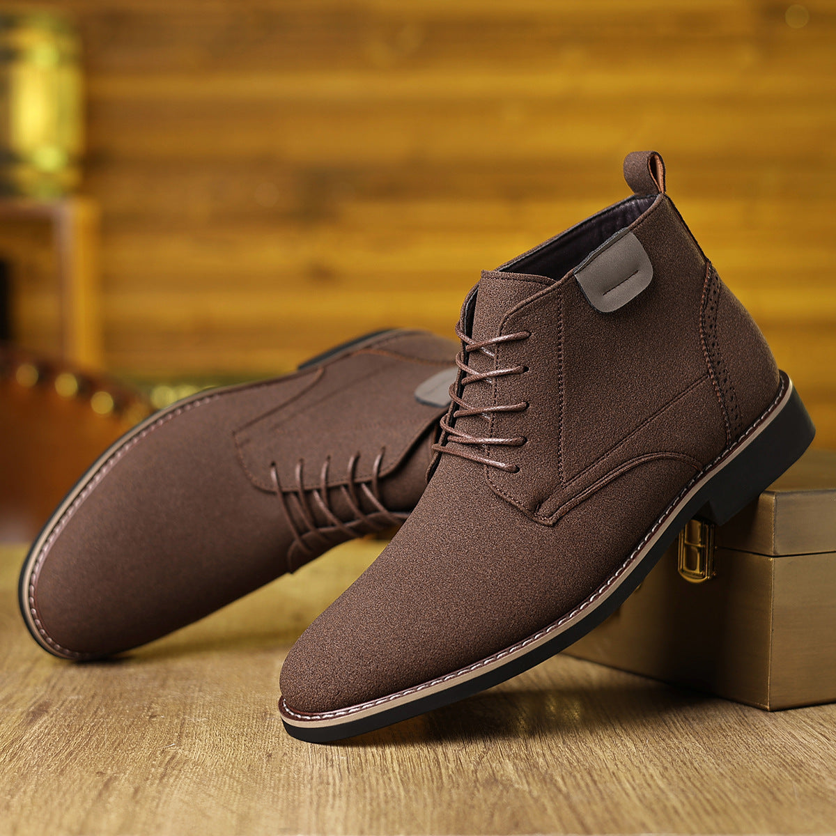 Men's High-Top Leather Boots