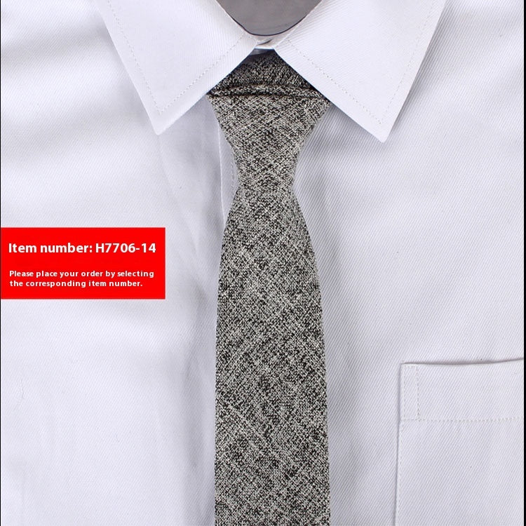 Solid Color 6cm Cotton Wedding Tie