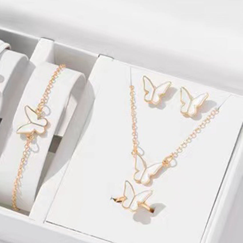 Butterfly Bridal Jewelry Set — 5 Pieces