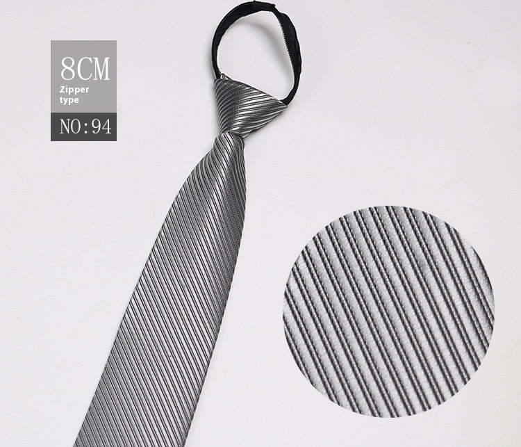 Men's Zip-Tie Striped Necktie