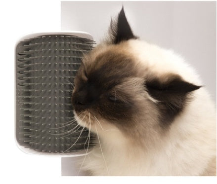 Wall-Mount Cat Self-Grooming Brush with Catnip