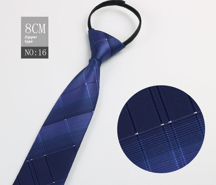 Men's Zip-Tie Striped Necktie