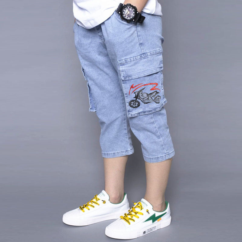 Boys Stretch Cropped Jeans