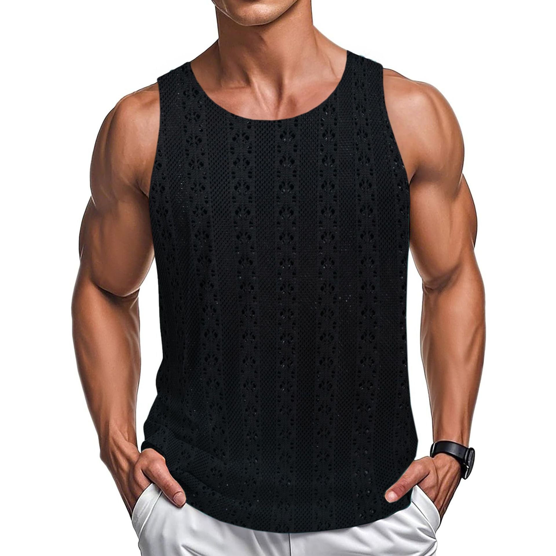 Cartih Loose Beach Vest — Round Neck
