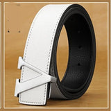 Men's Leather Letter Belt