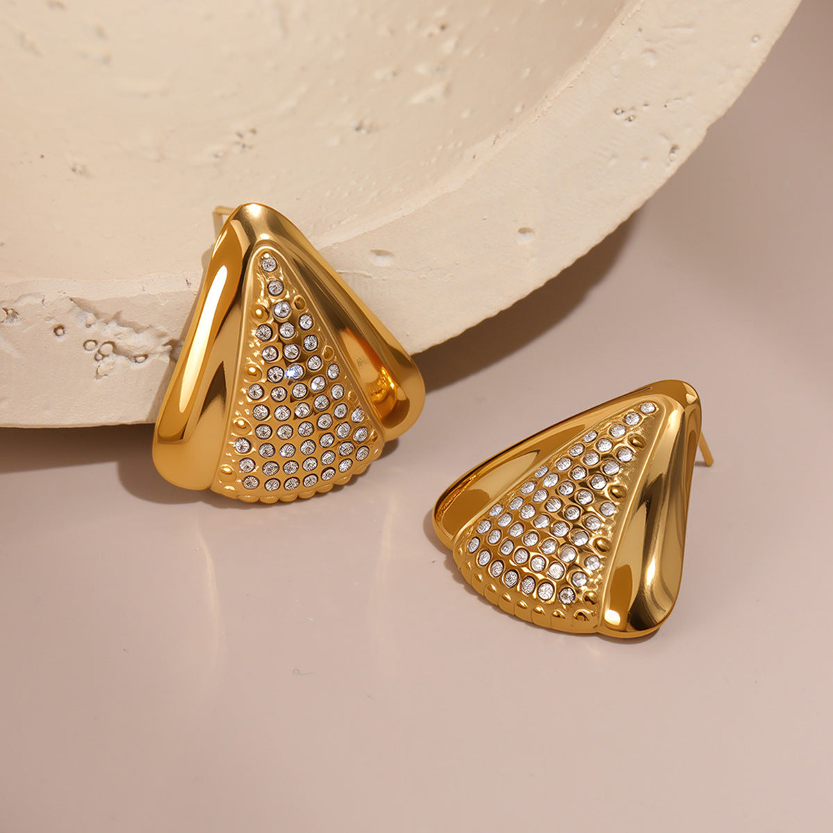 Geometric Diamond Stud Earrings