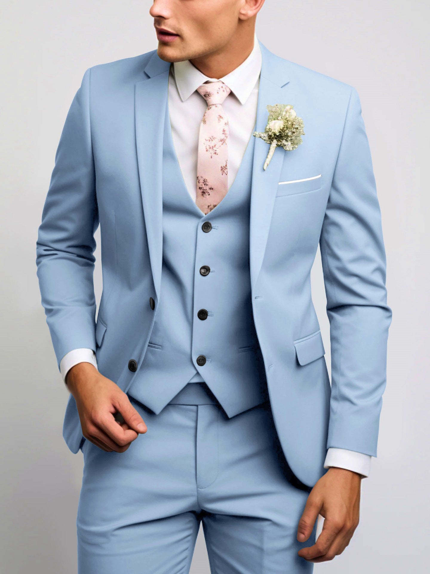 Men's Two-Button Casual Suit Set