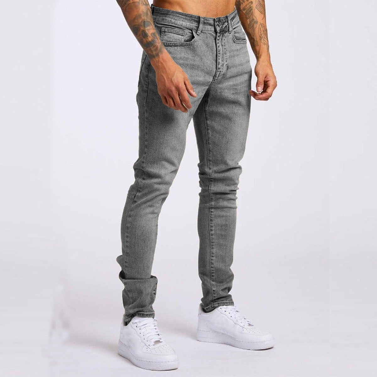 Men's Slim-Fit High-Waist Jeans