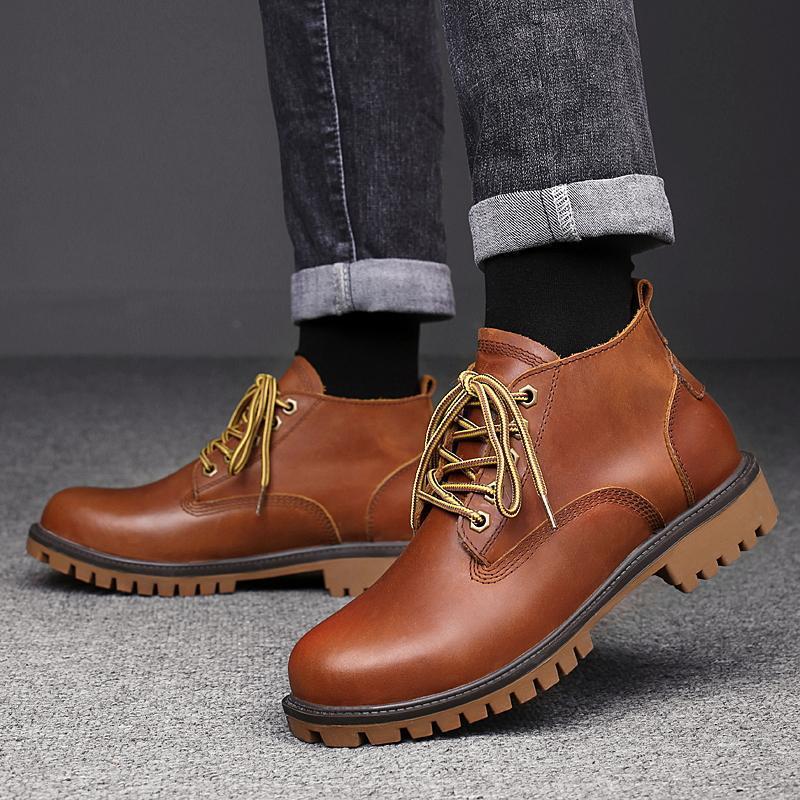Height-Increasing Cowhide Men's Shoes