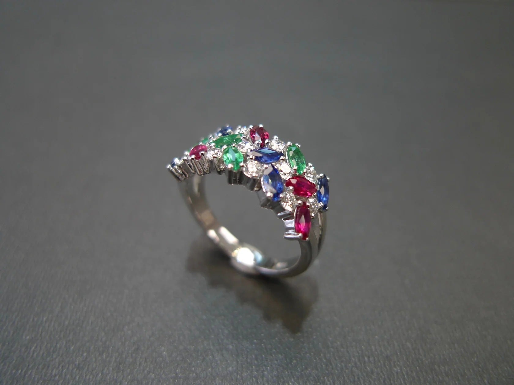 Marquise Zircon Triple-Row Ring