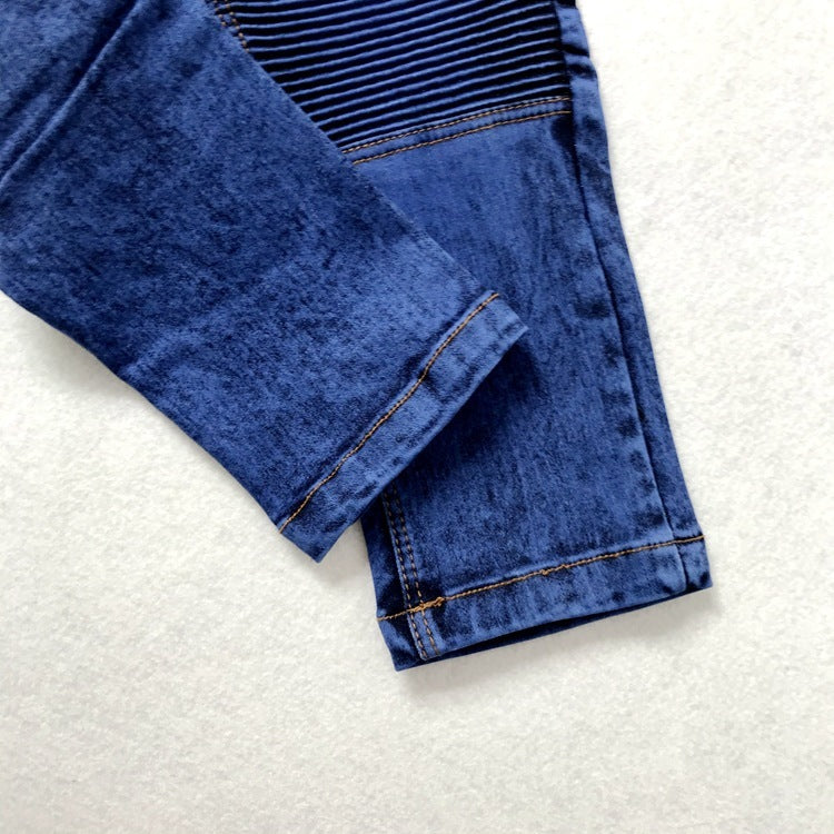 Crinkled Stretch Slim Fit Kids Pants