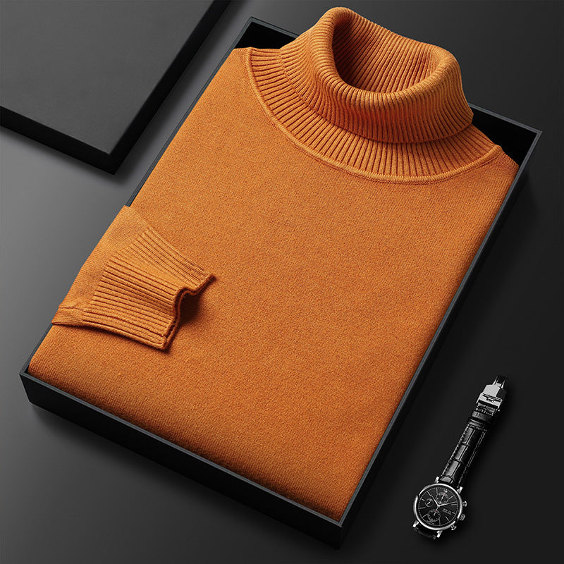 Slim-Fit Solid Color Turtleneck Pullover