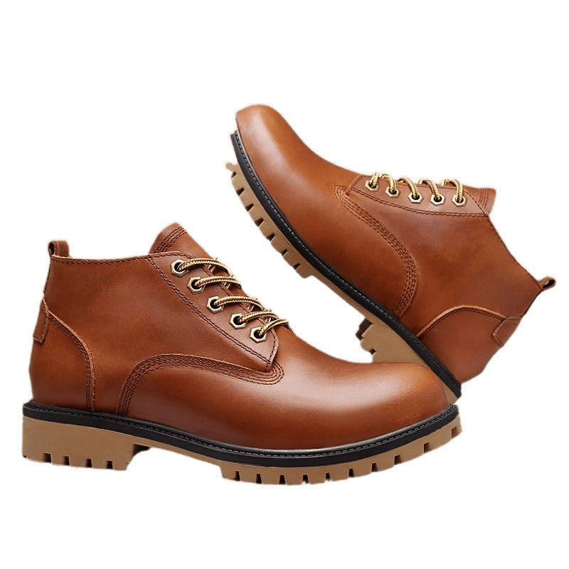 High Quality Height Increasing Insole First Layer Cowhide Big Head Men's Shoes