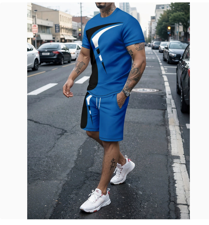 Men's Print Tee & Shorts Set — 2-Piece