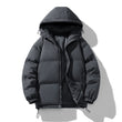 Men's Hoodie Coat Winter Fashion Solid ZIp-up Thickened Cotton-padded Jacket Casual Warm Outwear Top Clothing