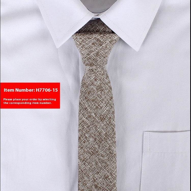 Solid Color 6cm Cotton Wedding Tie