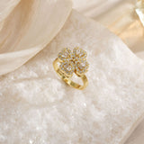 Temperament Wild Affordable Luxury Copper Plating 18K Gold Ring