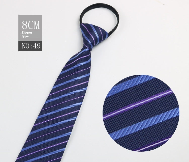 Men's Zip-Tie Striped Necktie