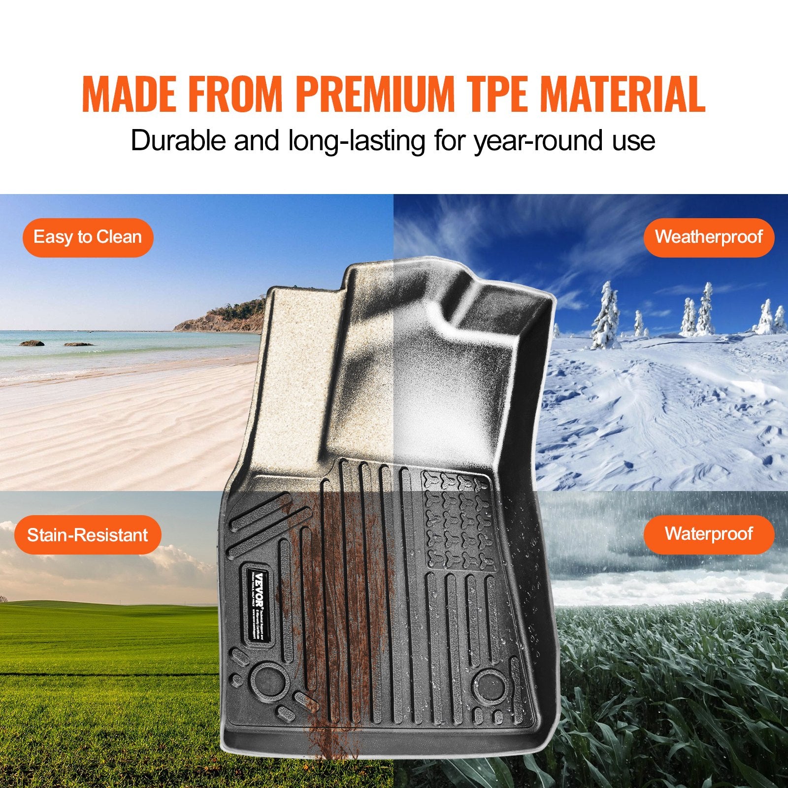 TPE Floor Mats — Fits Tesla Model Y (2021-2024), 3-Piece