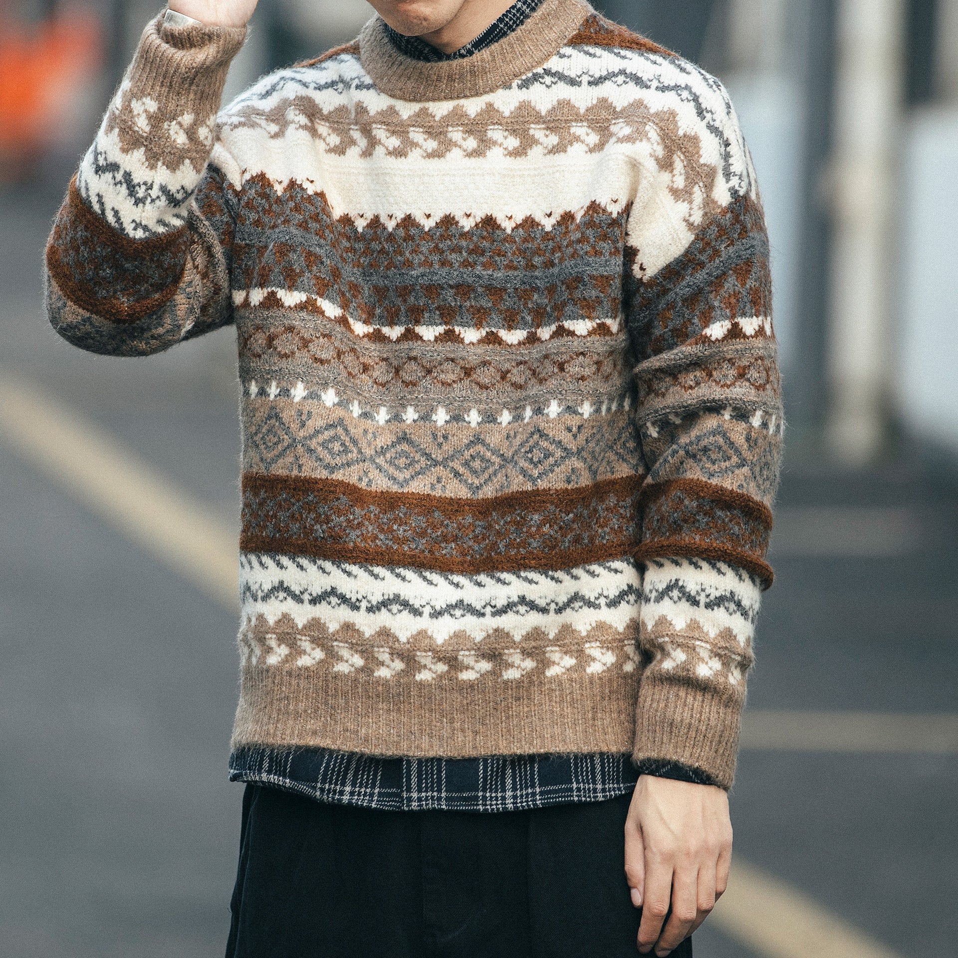 Ethnic-Style Men's Loose Sweater