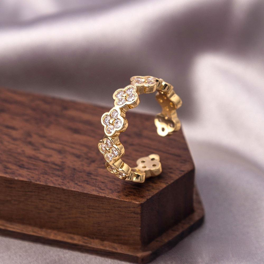 Adjustable Zircon Statement Ring