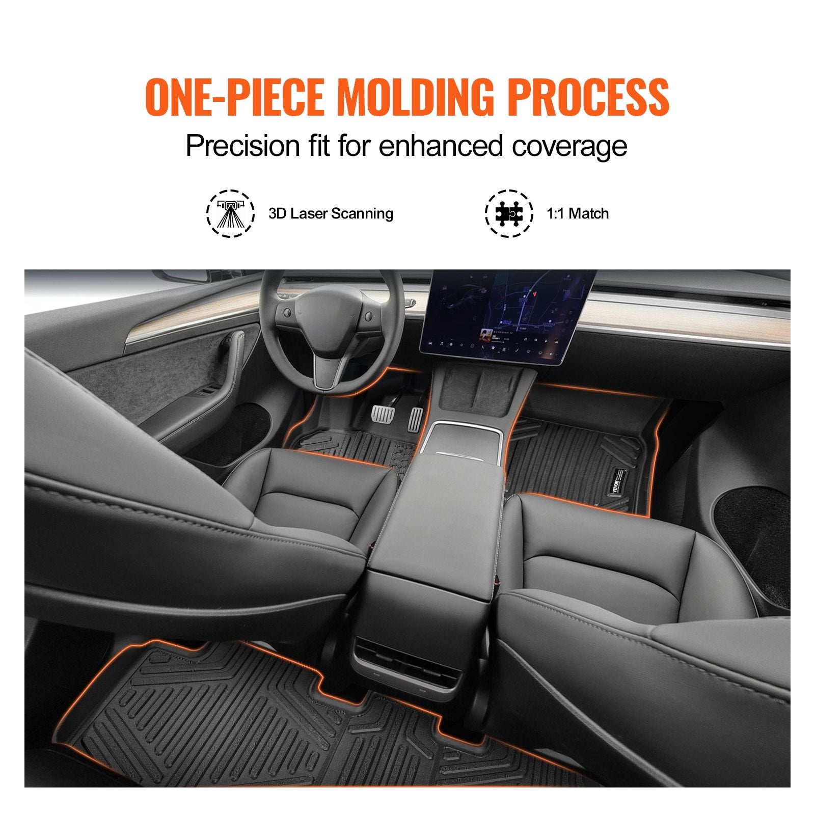 TPE Floor Mats — Fits Tesla Model Y (2021-2024), 3-Piece