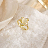 Temperament Wild Affordable Luxury Copper Plating 18K Gold Ring