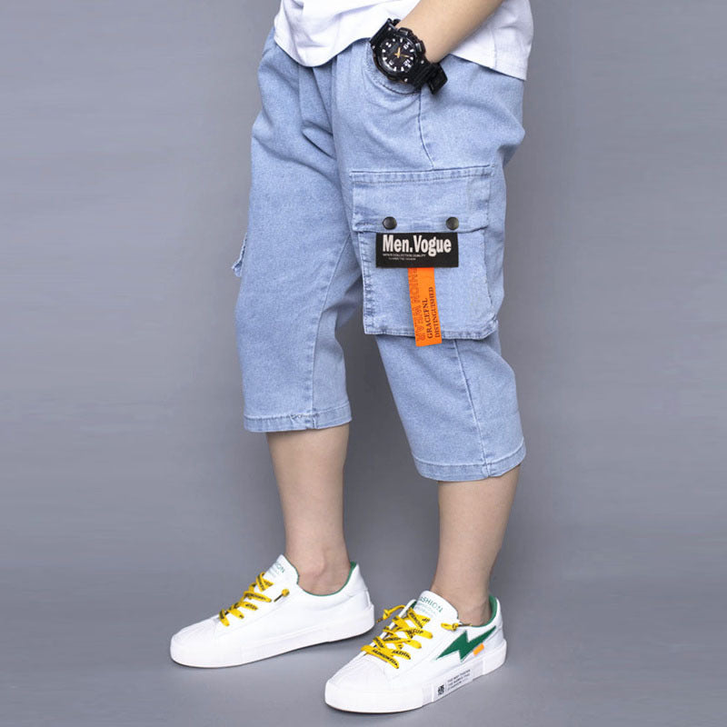 Boys Stretch Cropped Jeans