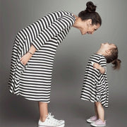 Mother & Daughter Striped Dress Set