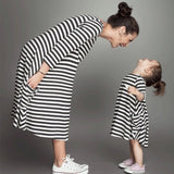 Family Clothing Matching Mother And Daughter Clothes Striped Dresses