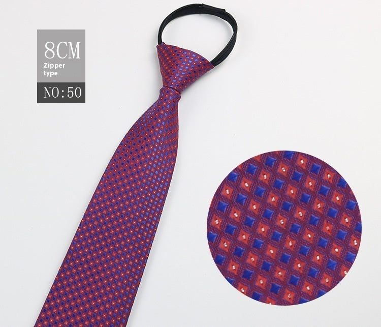 Men's Zip-Tie Striped Necktie