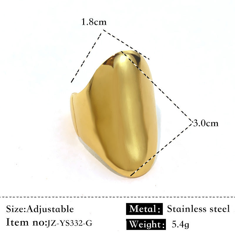 Glossy 18K Gold Simple Ring