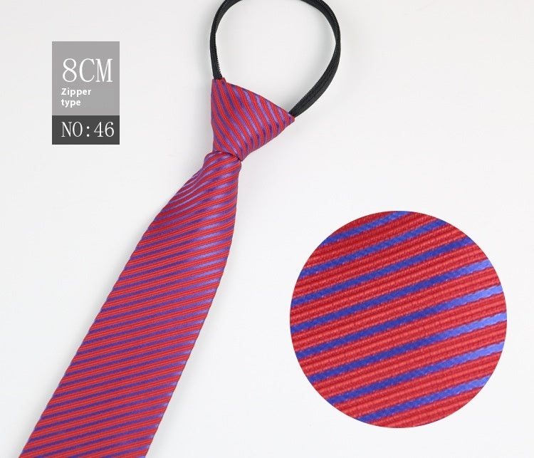 Men's Zip-Tie Striped Necktie