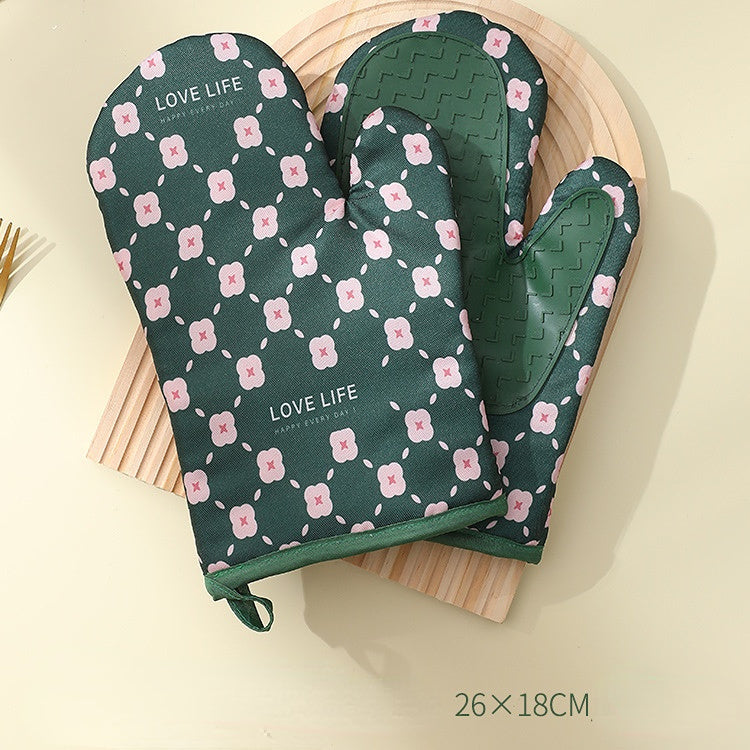 Heat-Resistant Cotton Oven Mitts